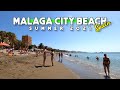 Malaga City Beach Walk Playa La Malagueta July Summer 2021 Costa del Sol | Málaga, Spain [4K 60fps]