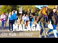 Malaga Spain City Walk February 2022 | Malaga Tourist Attractions WalkingTour 4K